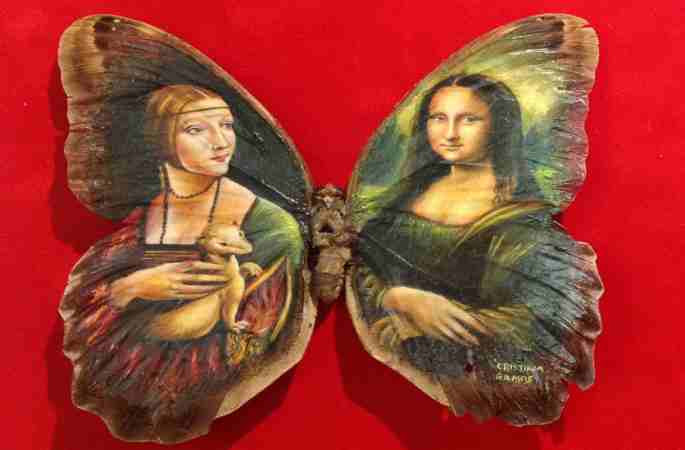 멕시코 아티스트 나비 날개에서 세계명화 재현