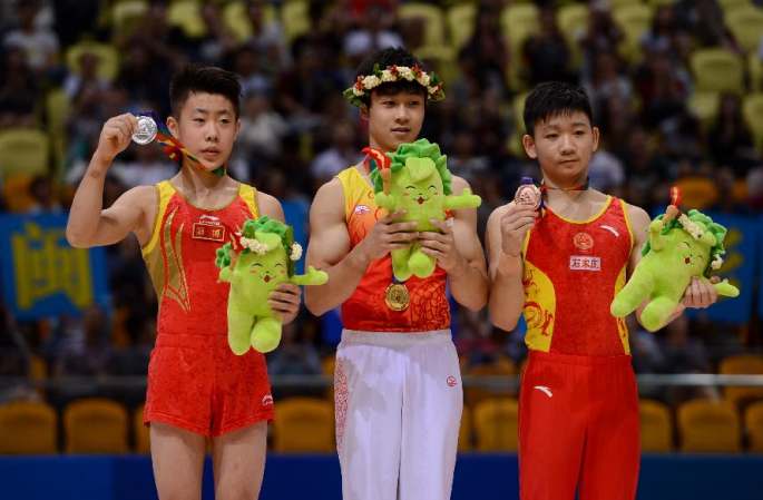 （중국 청년 운동회）양쟈씽, 남자 자유체조 금메달