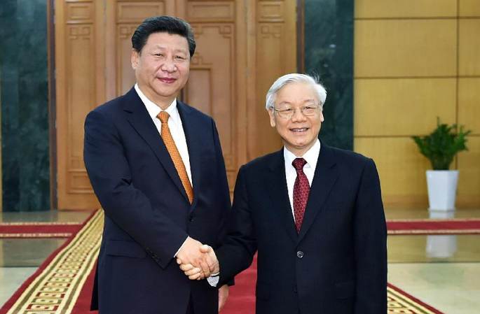 시진핑, 응우옌푸쫑 베트남 공산당 서기장과 회담 가져