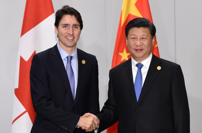 시진핑 中주석, 쥐스탱 트뤼도 캐나다 총리 회견