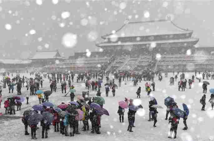 베이징: "소설"절기에 눈이 많이 내려