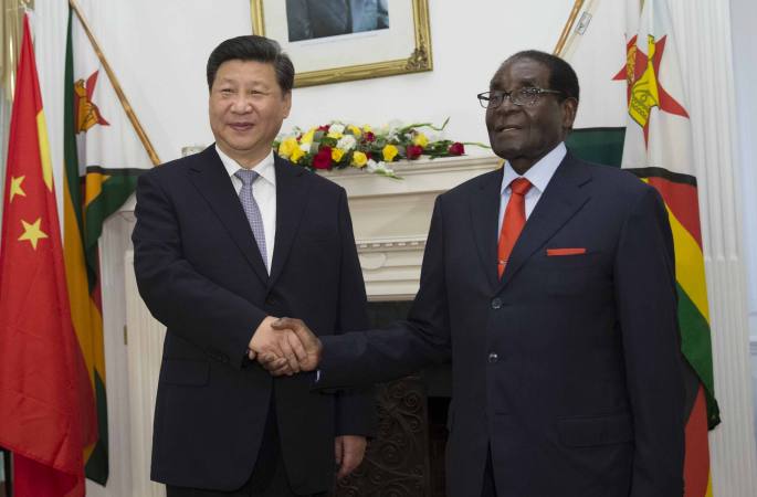 시진핑 中주석, 무가베 짐바브웨 대통령과 회담