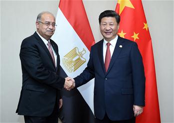 시진핑 주석, 이스마일 이집트 총리 회견