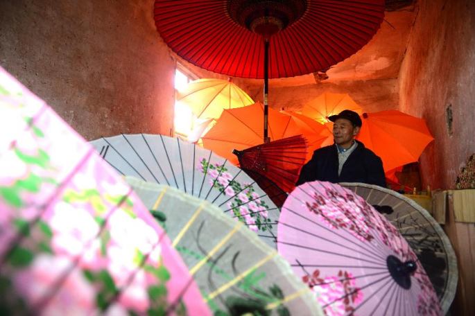 안후이: 한자루 유포 우산 무형 문화재 전승