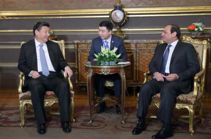 시진핑 주석, 엘시시 이집트 대통령 회견