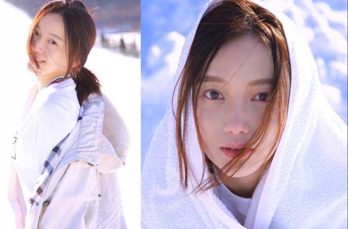 스스(施詩) 겨울 눈판서의 청순하고 귀여운 사진 공개
