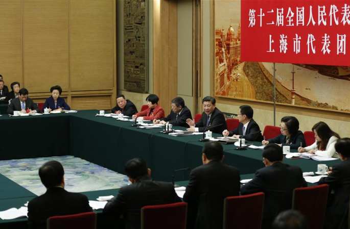 시진핑 中주석, 상하이 대표단 심의 참석