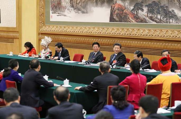 시진핑을 비롯한 당과 국가 지도자 각성 분조별 심의에 참석