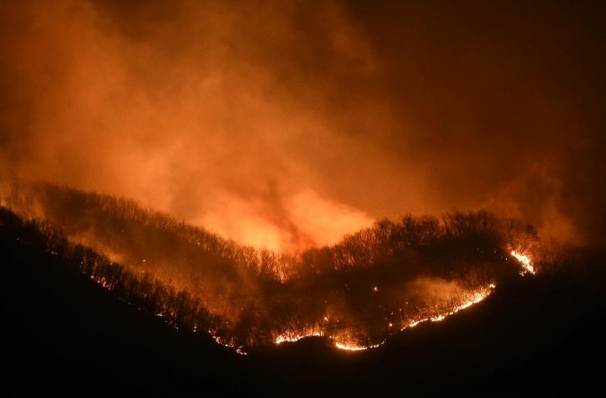 랴오닝 번시(本溪)서 산불 발생