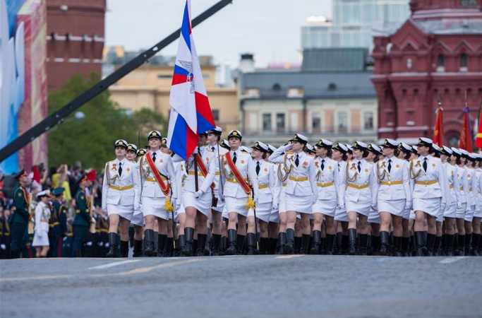 러시아 승전기념일 열병식 리허설 진행