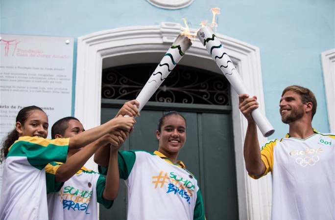 올림픽 성화 봉송 행사, 브리질 사우바도르서 진행