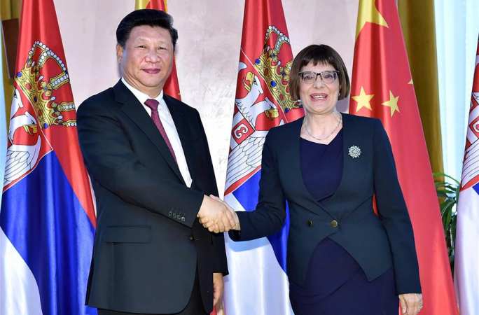 시진핑, 마야 고이코비치 세르비아 국회의장 회견