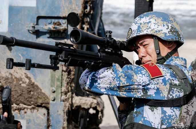 중국 병사의 '해상 돌격' 국제 군비경쟁 실황