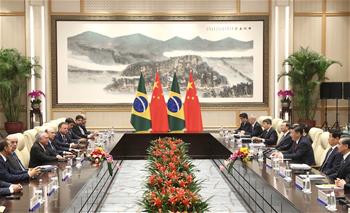 시진핑, 테메르 브라질 대통령 회견