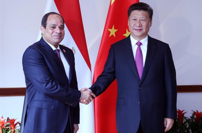 시진핑 주석, 압델 파타 엘시시 이집트 대통령 회견