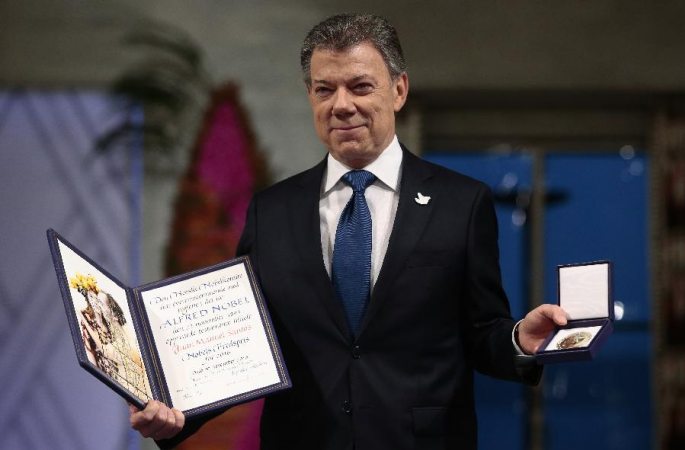 콜롬비아 대통령 2016년 노벨평화상 수상