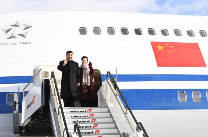 시진핑 주석, 취리히에 도착해 스위스 연방에 대한 국빈방문 시작