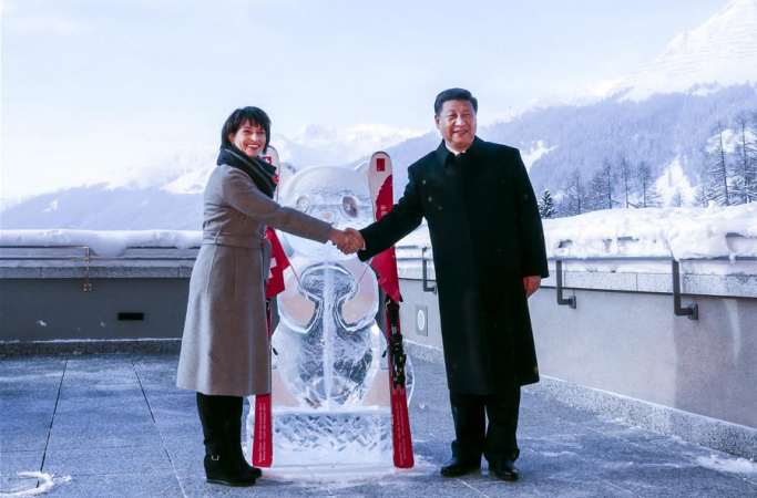 시진핑 주석, 로이타르트 스위스 연방 대통령과 함께 중국-스위스 관광의 해 가동