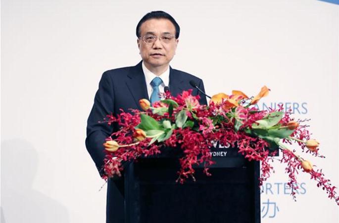 리커창 中 총리, 중국-호주 경제무역협력포럼 참석 및 연설 발표