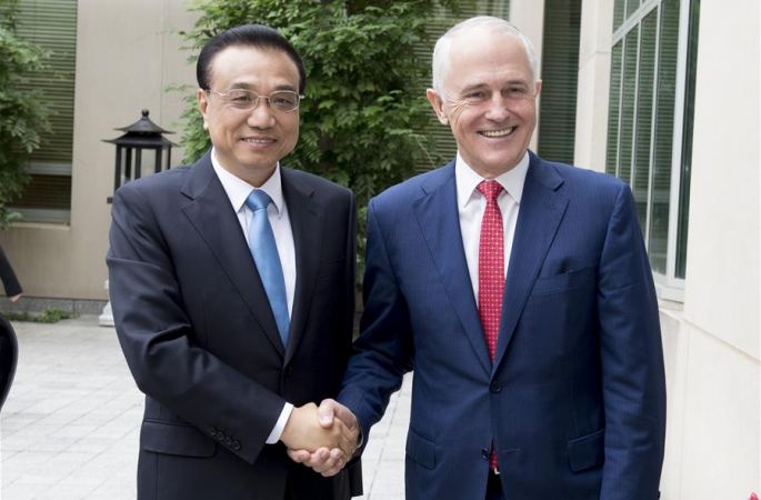리커창 총리, 맬컴 텐불 호주 총리와 제5차 중·호 총리 연차 회담 개최