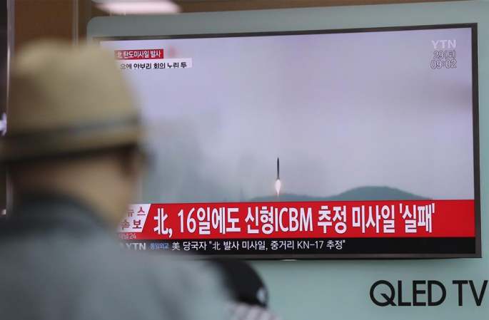 한국 군부측, 조선 미사일 발사 실패했다고 선포