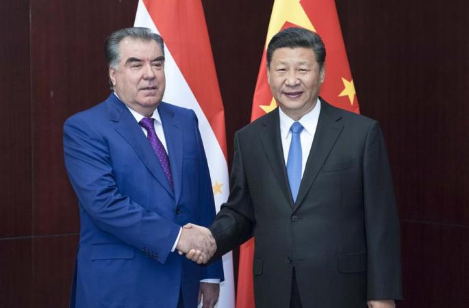 시진핑 주석, 에모말리 라흐몬 타지키스탄 대통령 회견