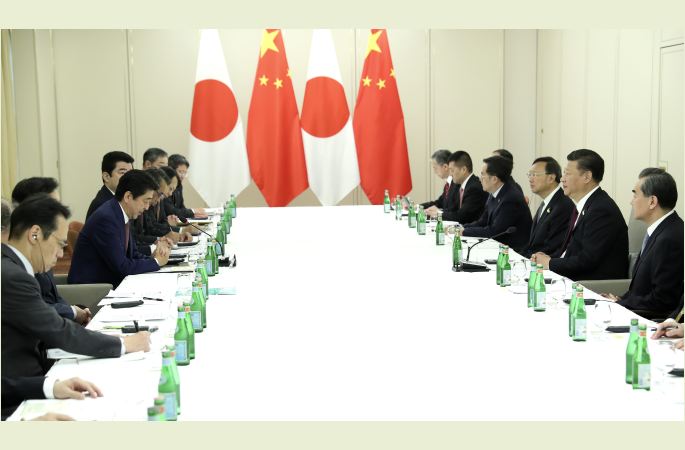 시진핑 中 국가주석, 아베 신조 일본 총리 회견