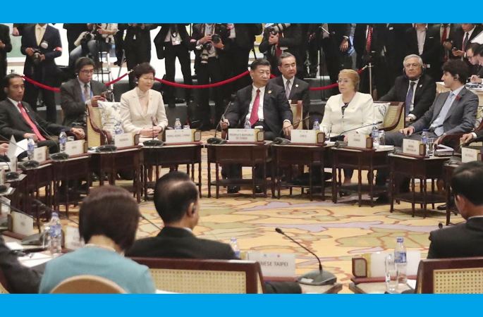 시진핑 주석, APEC·아세안 정상 대화회 참석(포토)