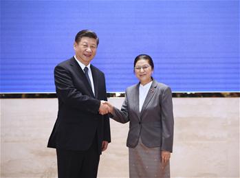 시진핑 주석, 파니 야토투 라오스 국회의장 회견(포토)