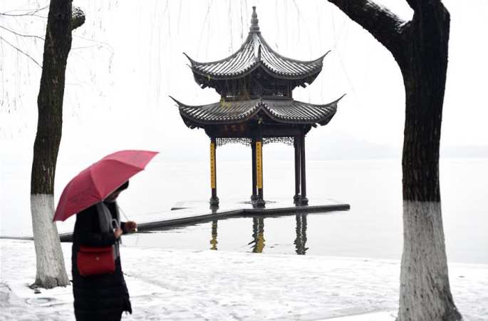 중국 여러 지역에 눈이 내려