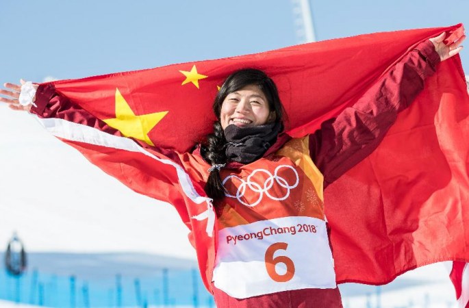 中 선수 류자위 여자 하프파이프 결승서 은메달