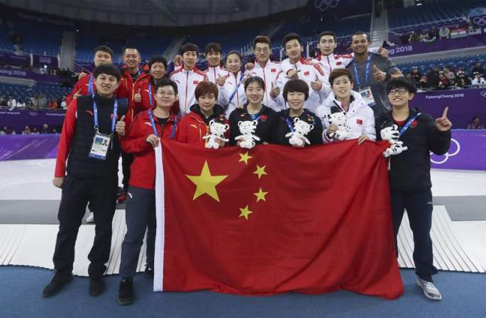 쇼트트랙—남자 5000m 릴레이: 중국팀 은메달 수확
