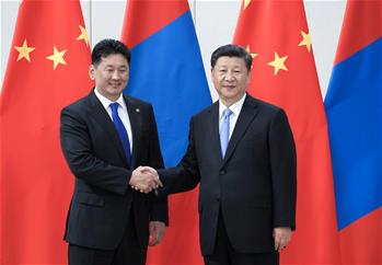 시진핑 주석, 오흐나 후렐수흐 몽골 총리 회견