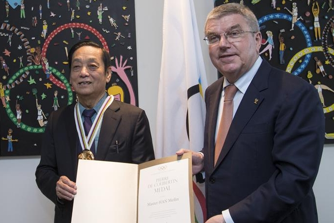 中 예술가 한메이린, IOC로부터 ‘피에르 드 쿠베르탱 메달’ 수여 받아