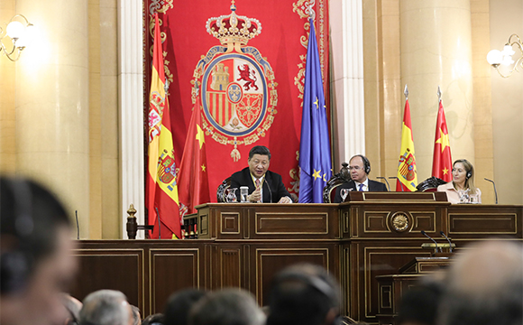 시진핑 中 국가주석, 스페인 참·중 양원 주요 의원 대상으로 연설