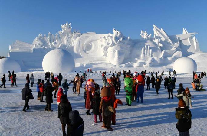 하얼빈 타이양다오 ‘눈조각예술박람회’ 오픈