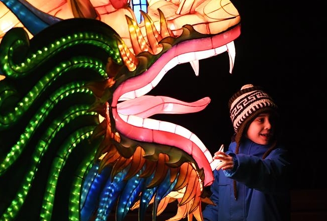 쾰른의 겨울 야경에 중국 등롱 등장