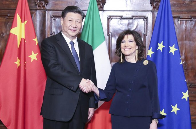 시진핑 中 국가주석, 케슬리아티 이탈리아 상원의장 회견