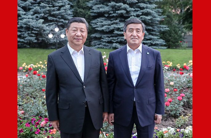 시진핑 中 국가주석, 제엔베코프 키르기스스탄 대통령 회견