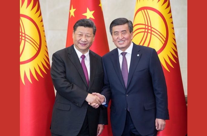 시진핑 中 국가주석, 제엔베코프 키르기스스탄 대통령과 회담