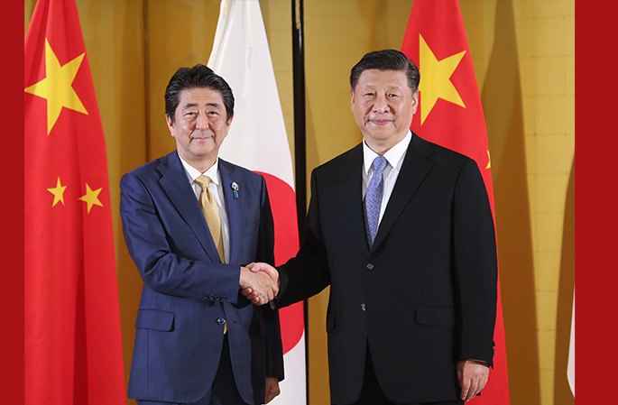 시진핑 中 국가주석, 아베신조 일본 총리 회견