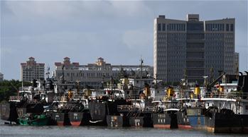 하이커우: 태풍 피해 선박들 귀항