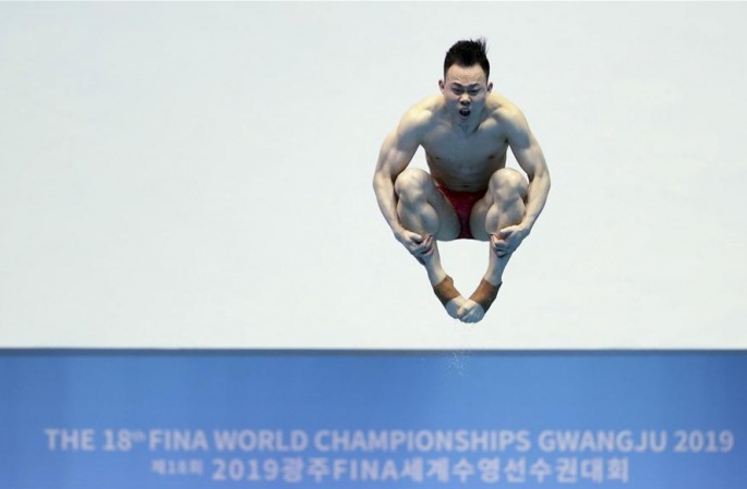 (세계수영선수권대회)—셰쓰이·차오위안, 남자 3미터 플랫폼 결승전서 금·은메달 석권