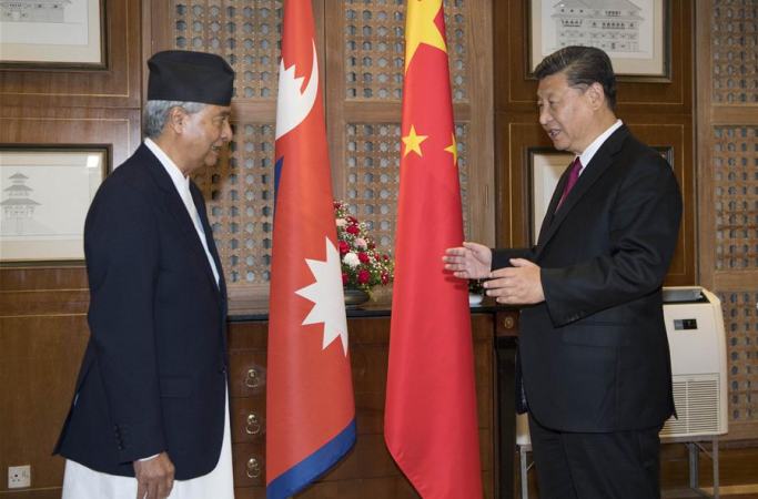 시진핑 中 국가주석, 데우바 네팔의회당 대표 회견