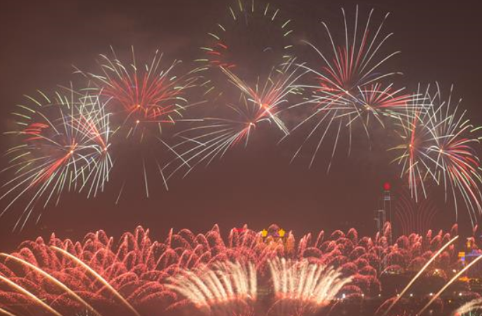 첫 마카오-주하이 불꽃축제 개최…마카오 조국 회귀 20주년 경축