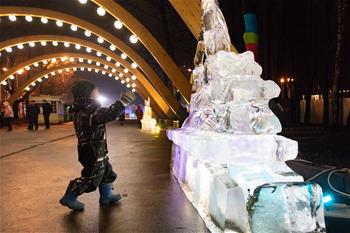모스크바에 등장한 중국 얼음조각