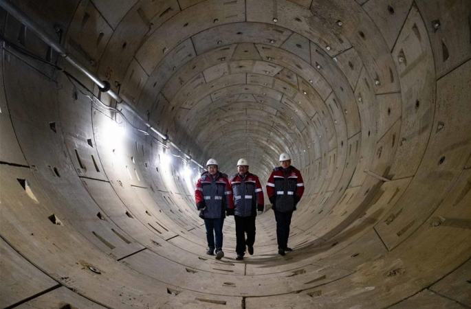 중국 기업이 건설한 첫 모스크바 지하철 프로젝트 터널 전구간 관통