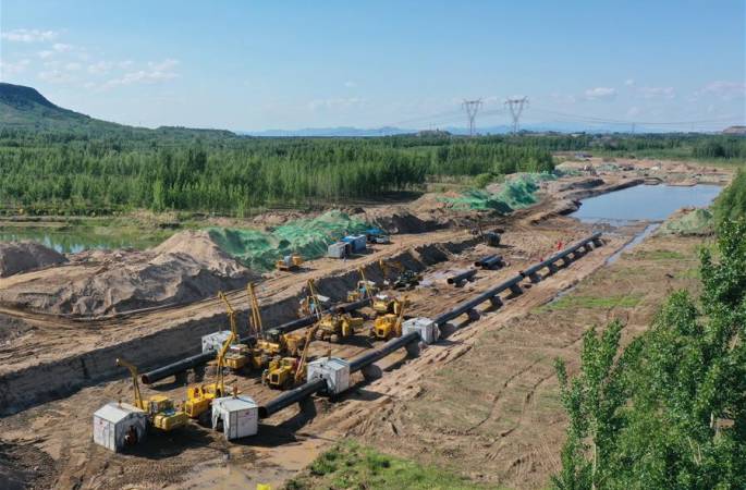 허베이 롼허 구간 中俄 동부 노선 천연가스관 설치 공사 한창