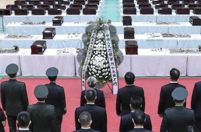 제7차 재한 중국인민지원군 열사 유해 입관식 개최